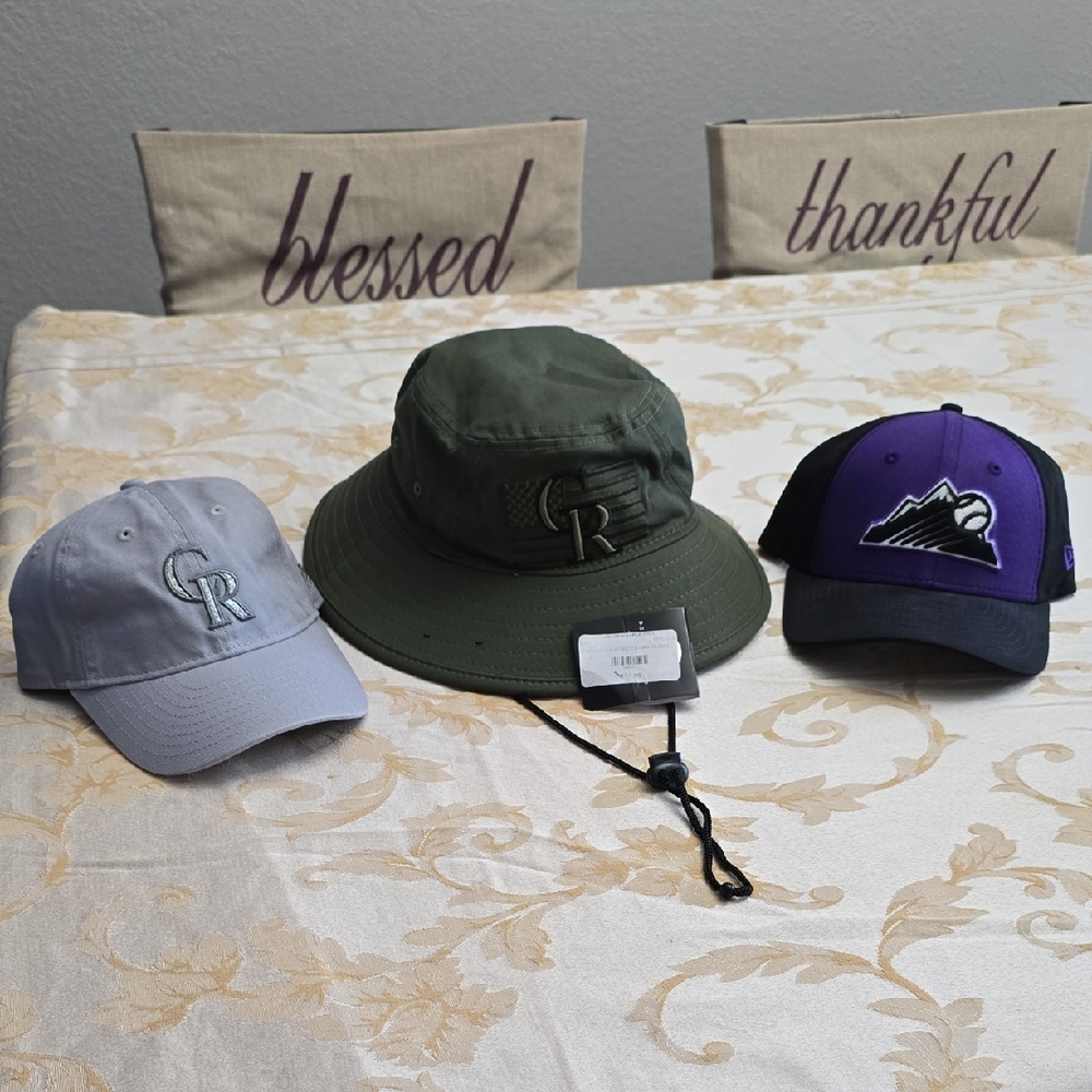 New Era Youth Hats Bundle Set - Gray, Green, Black